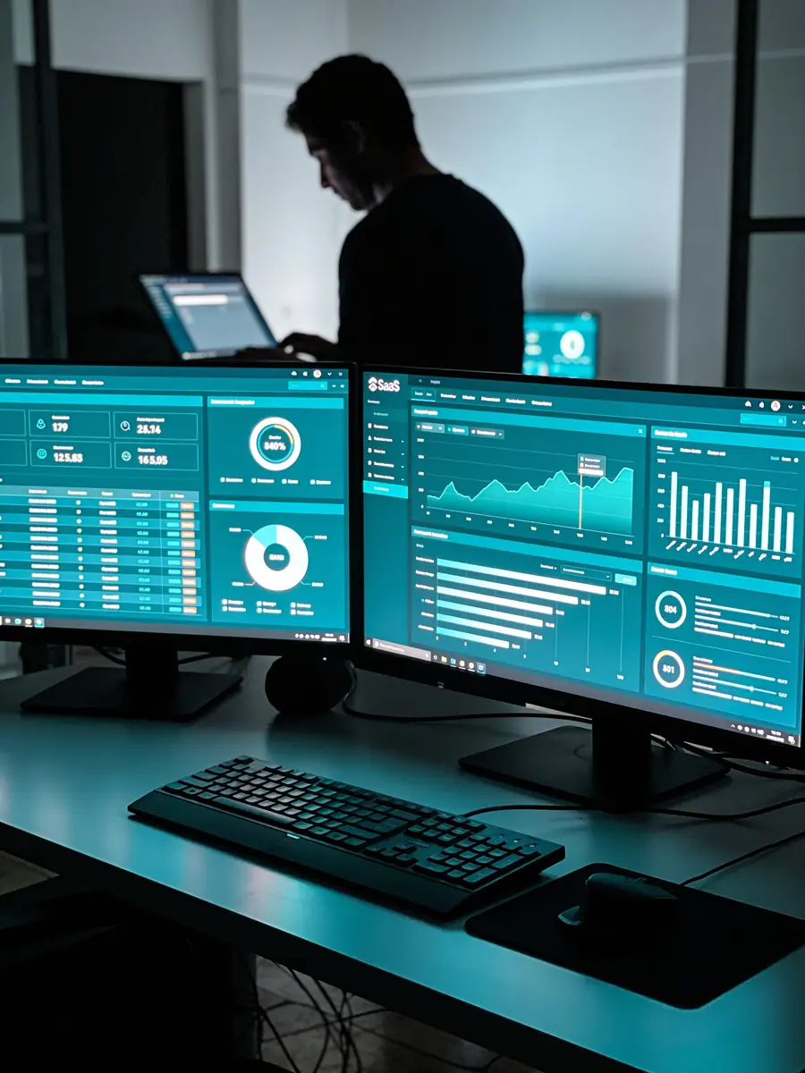 Detron developer building a custom SaaS platform on screen