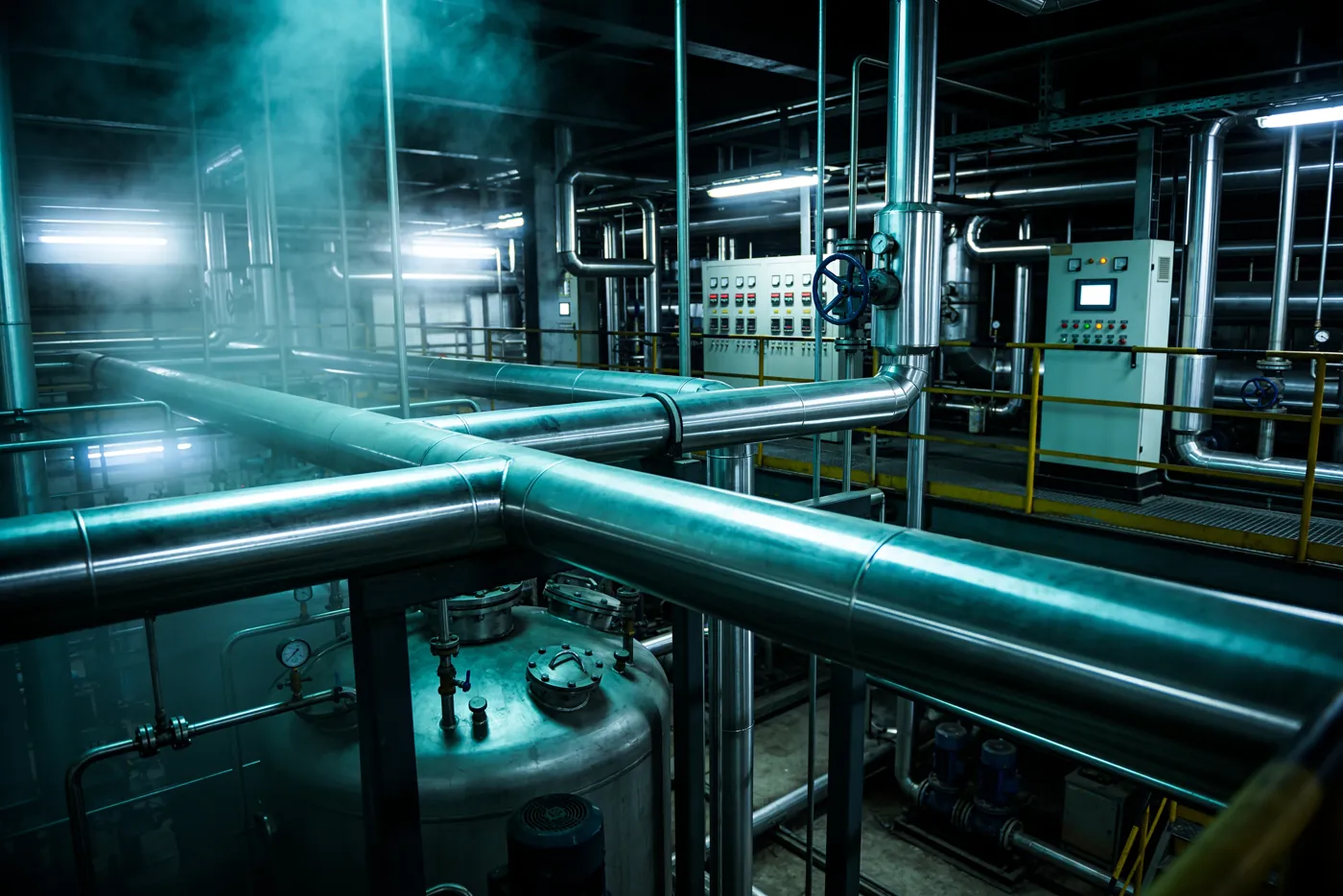 Process and chemical plant with SCADA and MES control